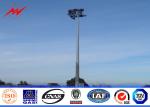 Oil Gas Station 50m Galvanized Three Sections Outdoor Light Pole , ISO9001