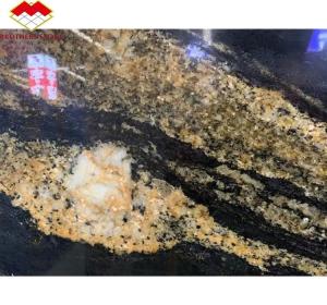 Quality Chinese Granite Luxury Kitchen Countertop with Polished Black Gold Stone wholesale