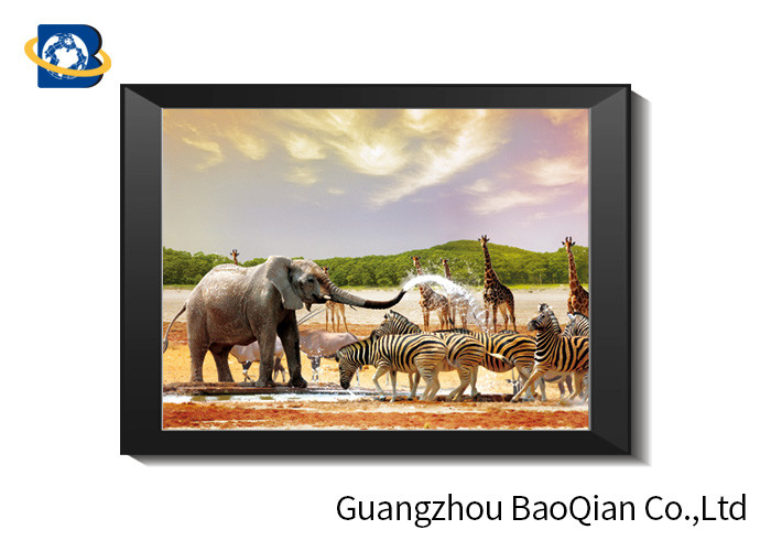 Flip Effect Lenticular Image 40 x 40 cm , 3D Lenticular Printing Pictures Elephant Theme
