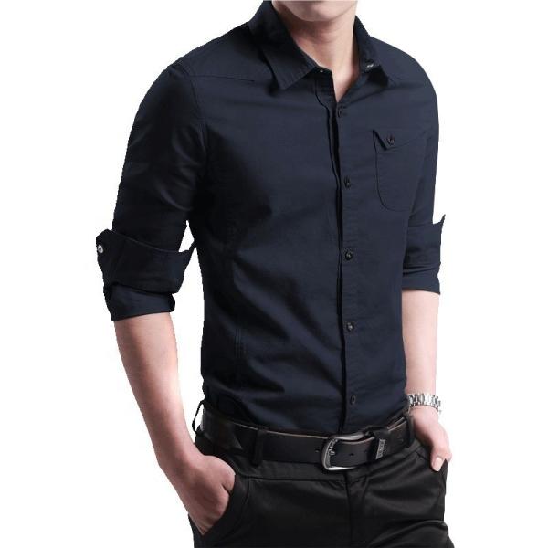 Nonwoven Weaving Method Autumn Long Sleeve Plus Size Men's Shirts For Business