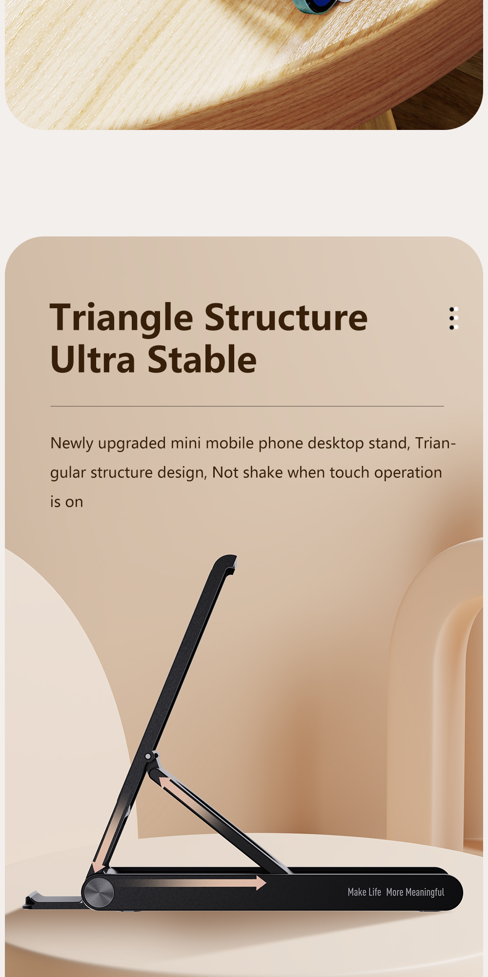 OEM Desktop Phone Holder Foldable Multi Angle Adjustable Non Slip For Cell Phone