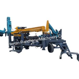 Quality Four Wheel Trailer Mounted Borehole Drilling Machine 220m Depth 65KW Engine wholesale