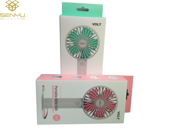 Mini Fan Car Charger Cardboard Paper Packaging Box 350gsm Custom Logo