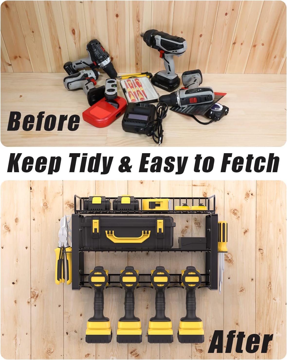 Black Mesh Frame Power Tool Organizer for Handheld Power Tools Customized Logo Acceptable