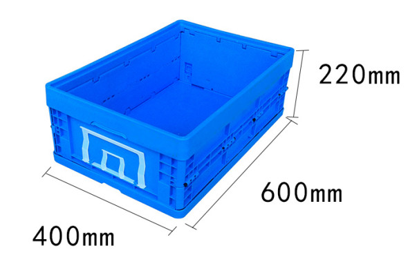 Stable Blue Collapsible Plastic Containers / Folding Plastic Crates