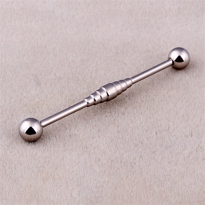 Stainless steel multi spiral industrial barbell ear piercing body jewelry