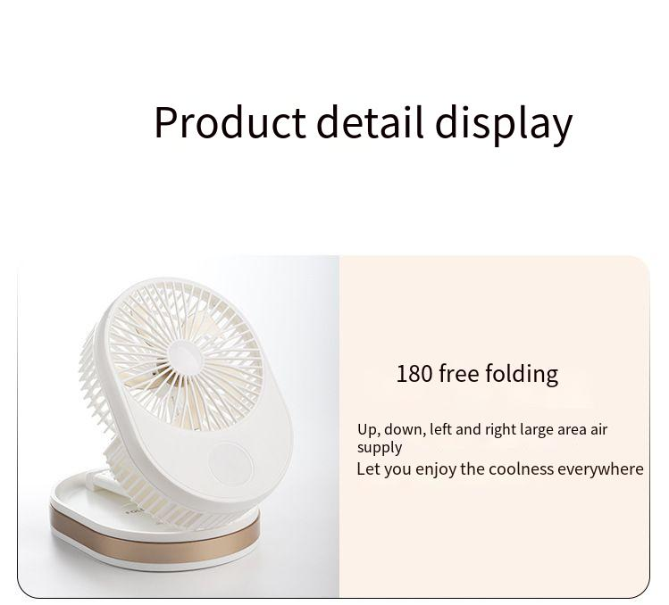 Logo Customized Small Portable Folding Fan for Outdoor Home Office Desktop Charging