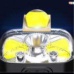 White Red Light Waterproof 1200LM Bright LED Rechargeable Headlamp Flashlight