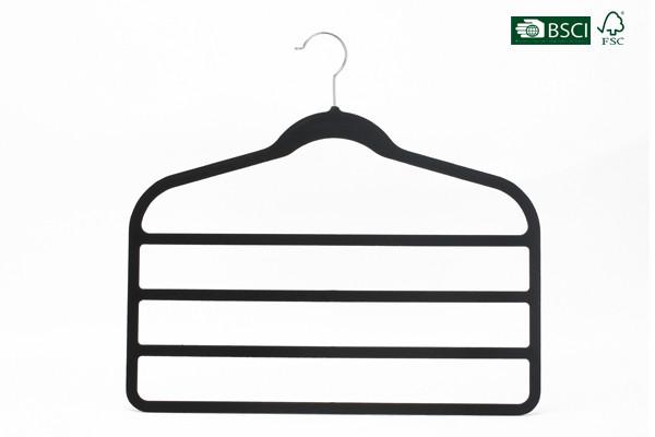 Betterall Three Tiers Space Saving Thin Black Velvet Hangers Betterall