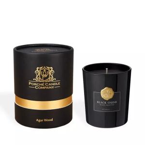 Quality Custom Black Round Candle Tube Packaging Bronzing Cardboard Box for Candle Packaging wholesale