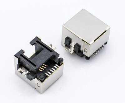RJ11 Modular Jack,Shielded, SMT， RJ12 Telephone Jack 6P6C, Offset ,HULYN