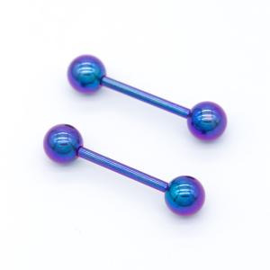 Quality Rainbow 14G Nipple Piercing Jewelry 15mm Surgical Steel Nipple Rings wholesale
