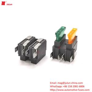 China 32V Rated Voltage Copper Contact Automatic Reset Circuit Breaker 30A-500A Car Fuse Holder Nylon Plastic on sale
