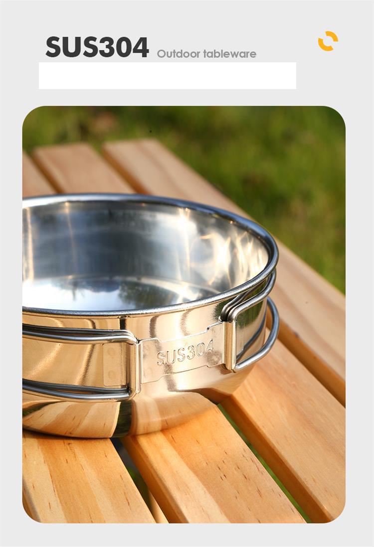 OEM Hiking Picnic Outdoor Cookware Set Stainless Steel Non Stick