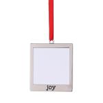Christmas Decorations Sublimation Blank Metal Pendants With Red Hanging Rope