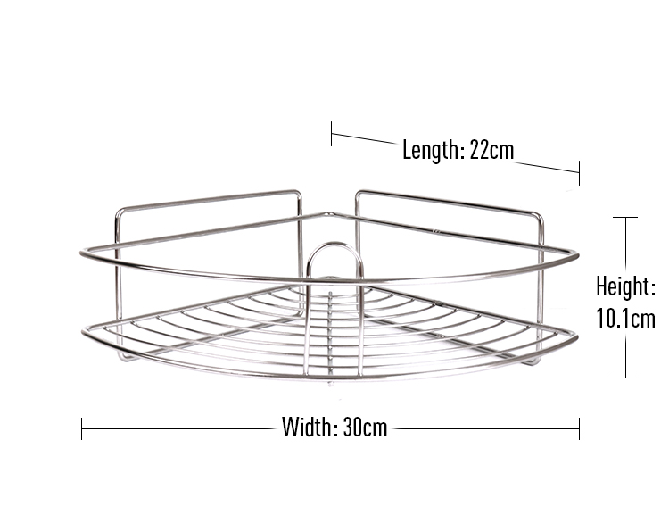 Nano WGO Corner Shower Caddy Rust Proof 10.1cm High Suction Fixed