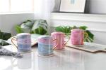 Luxurious Gold Plated Handle 0.5kg Porcelain Fancy Coffee Mugs