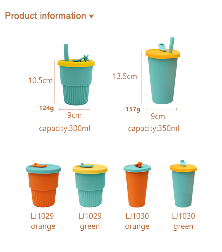 Travel Camp Collapsible Silicone Coffee Cup 350ml With Straw Lid