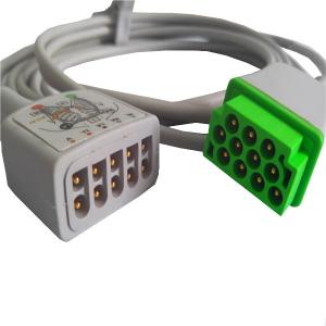 Quality High Performance Patient GE 5 Lead Ecg Cable AHA 2017003-001 3.6M wholesale