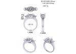 Round Cut 14k Solid Gold Jewellery White Gold Color Plated 2.21g Weight 8.4×5