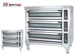 Industrial Baking Oven Three Layer Nine Trays Electric Stainless Steel for