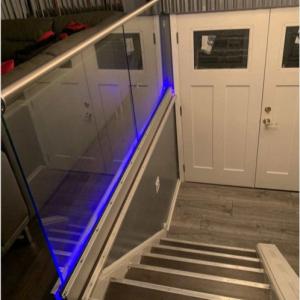 Quality Colorful LED Light Laminated Glass U Channel System Glass Railings for Patios wholesale