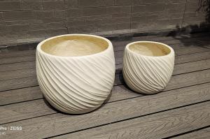Quality Waterproof And Fireproof Fiber Clay Planter Φ350*H240 with Drainage Holes and Φ300*H210 wholesale