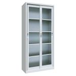 Glass Sliding Doors Steel Filing Knock Down Layout With Adjustable Inner Shelves