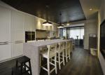 Artificial Gray Quartz Kitchen Countertops Stain Resist UV Cutting Side Finish