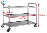 RK Bakeware China Foodservice NSF 3 Tier Stainless Steel Serving Cart Stainless