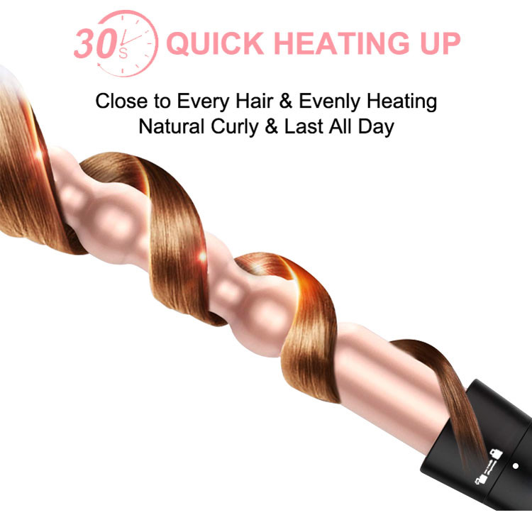 PTC Heater Titanium Interchangeable Curling Iron Set Adjustable Temperature