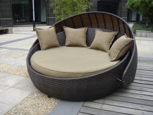 Quality Outdoor Rattan Furniture , Aluminium Frame Resin Wicker Daybed wholesale
