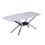 Home Furniture Marble Top Stainless Steel Dining Table 78inchx40inchx30inch
