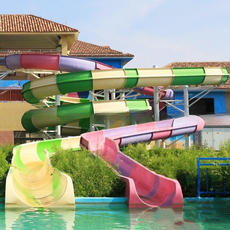 Swimming Pool Amusement Park Fiberglass Thrilling Water Slide