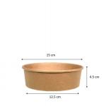 Dia 15cm 500ML 16OZ Recyclable Fast Packing Kraft Paper Bowl