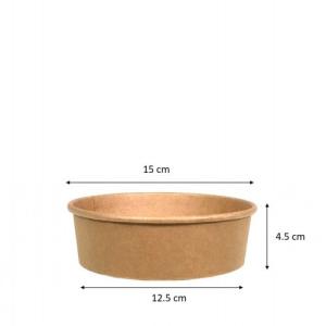 Quality Dia 15cm 500ML 16OZ Recyclable Fast Packing Kraft Paper Bowl wholesale