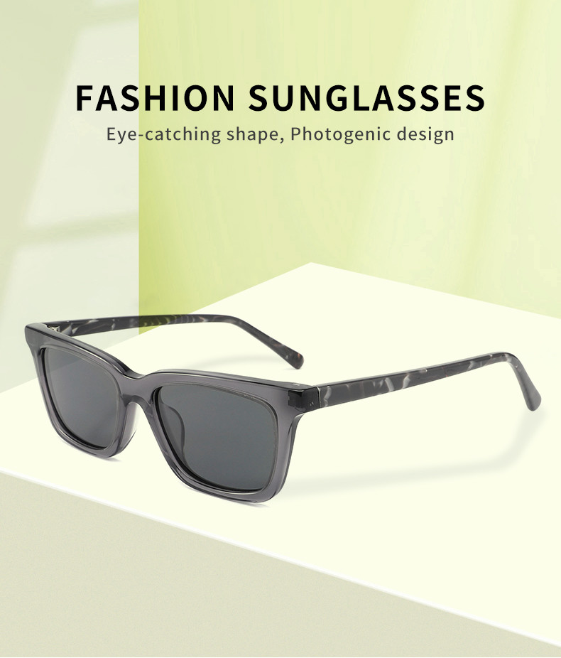 Rectangular Classic Acetate Sunglasses Daily Polarized Aviator Sunglasses