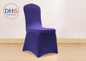 Quality Ballroom Spandex Chair Covers Lycra Silver Durable Comprehensive Protection wholesale
