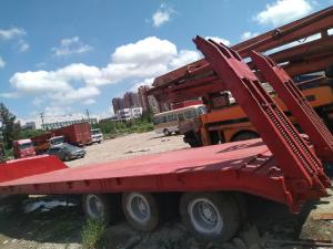 Quality Wheel Moving Used Construction Machinery Low Bed Used Flatbed Trailer 3 Axle wholesale