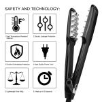Auto Off 50W Titanium Flat Iron Hair Straightener Brush