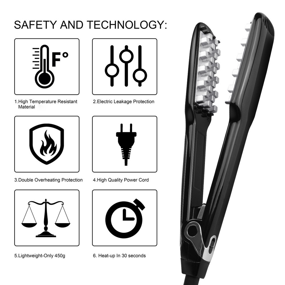 FCC Certified 50W Dual Voltage Flat Iron Hair Straightener