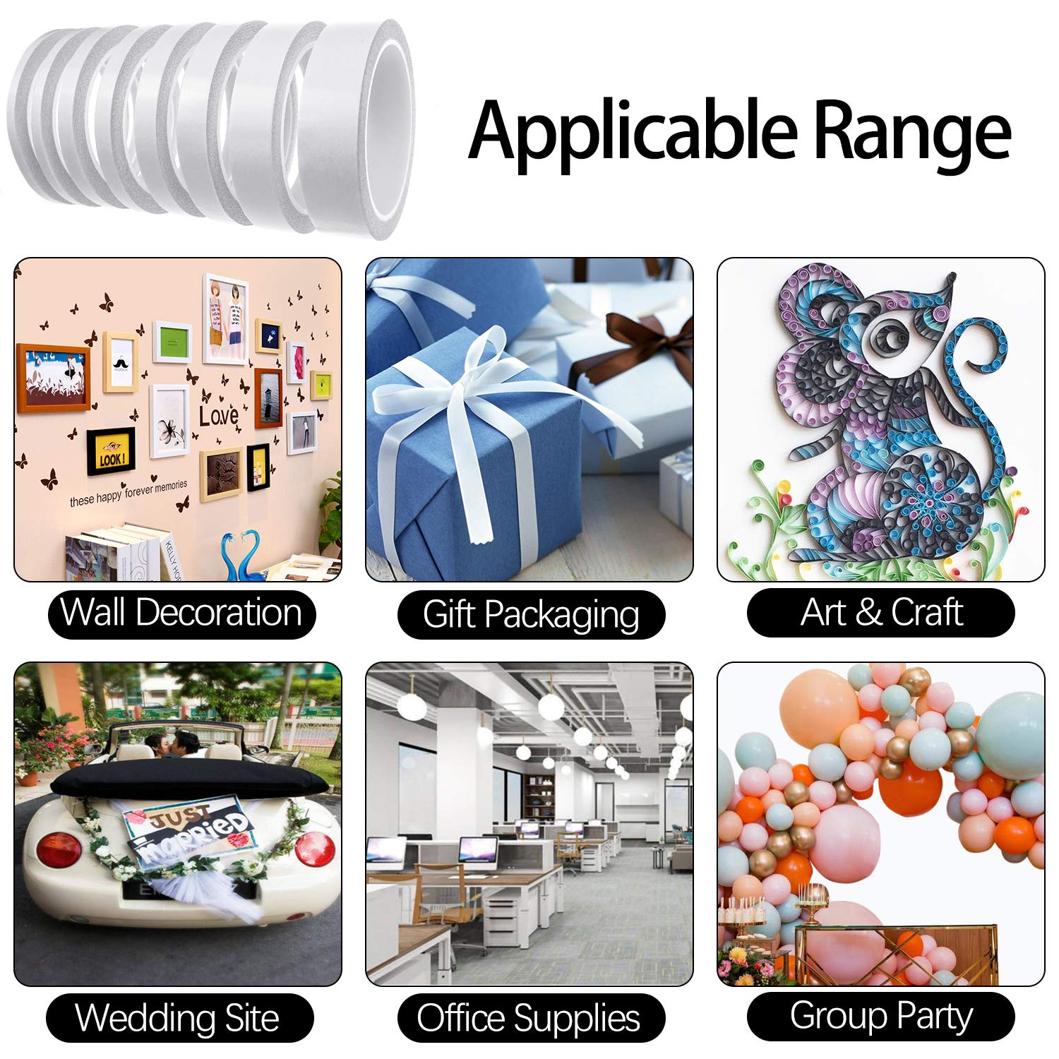 Custom Crafting Self Adhesive Double Sided Tissue Paper Tape High Stick Double Sided