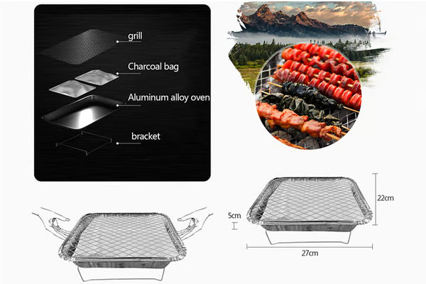 Mini Charcoal Grill 26.5x19.5x8cm Grill Portable Charcoal Small Grill