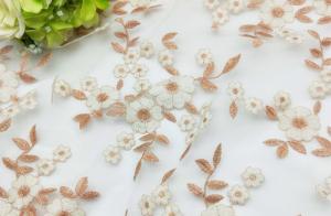 Quality 2018 Summer Newest Style Double Color Line Embroidery Fabric 140cm wide for wedding dress wholesale