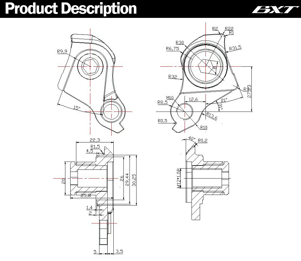 Sram UDH Rear Derailleur Hook M5 1.5mm Aluminum CNC Bicycle Derailleur Rear Hanger