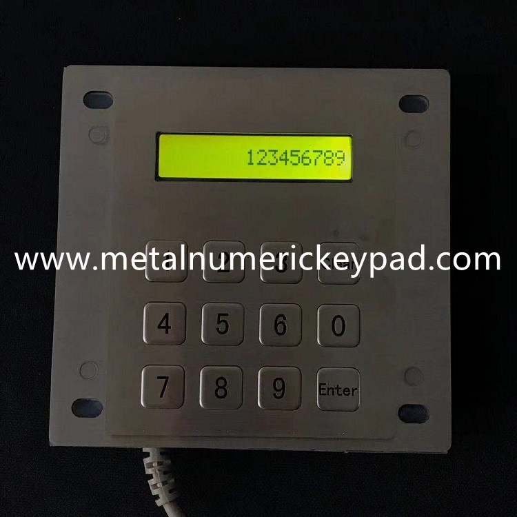 12 Key Stainless steel 304 Metal Numeric Keypad With LED Display