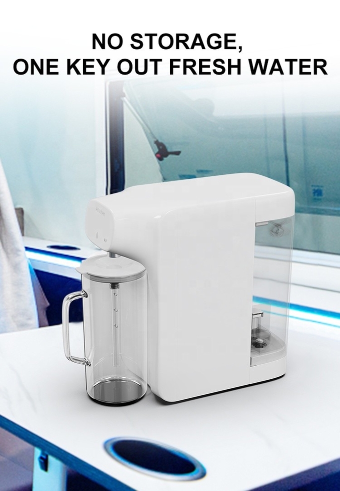 White Reverse Osmosis Countertop Ro Water Purifier With Removable Kettle