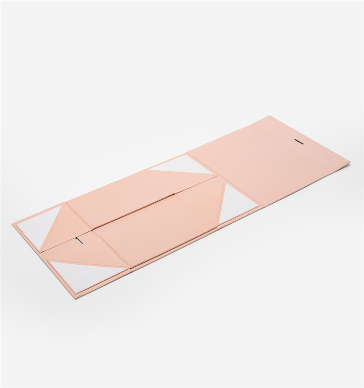 Light Pink Flat Foldable Packaging Box Rigid Customized Design 2mm Thickness