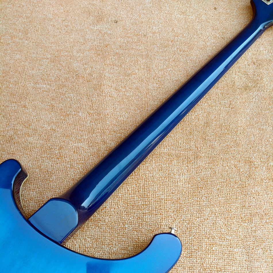 2017 Best Bass Top quality Rick 4003 model Ricken 4 strings Electric Bass guitar in blue color, Chrome hardware, Free sh
