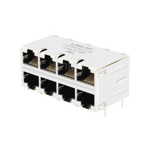 Quality LPJG47537CNL 2x4 Port 1000 Base-T Integrated Magnetics Ethernet RJ45 Jack Without LED wholesale